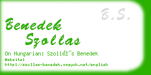 benedek szollas business card